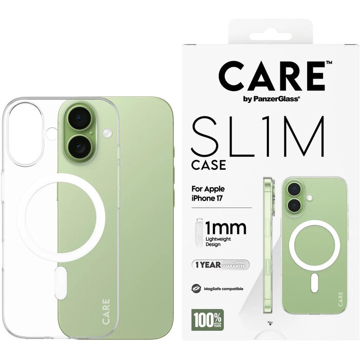 CARE by PanzerGlass PanzerGlass SL1M MagSafe Hoesje voor iPhone 17 - Transparant