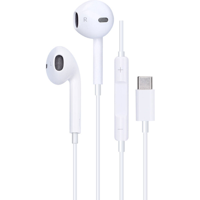 Mobiparts Mobiparts USB-C Wired Earbuds met Microfoon - Wit