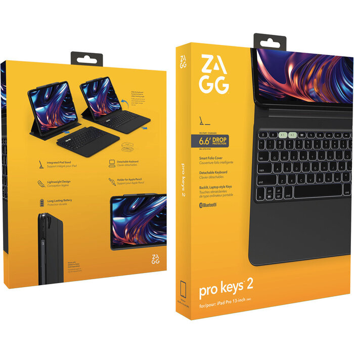 ZAGG ZAGG Pro Keys 2 Toetsenbordhoes voor Apple iPad Pro 13 (2024) - Zwart