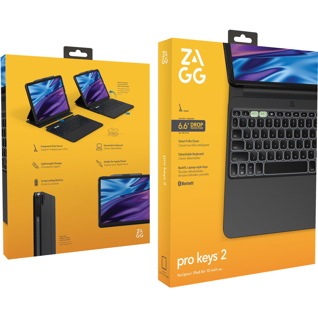 ZAGG ZAGG Pro Keys 2 Toetsenbordhoes voor iPad Air 13 (2024) - Zwart