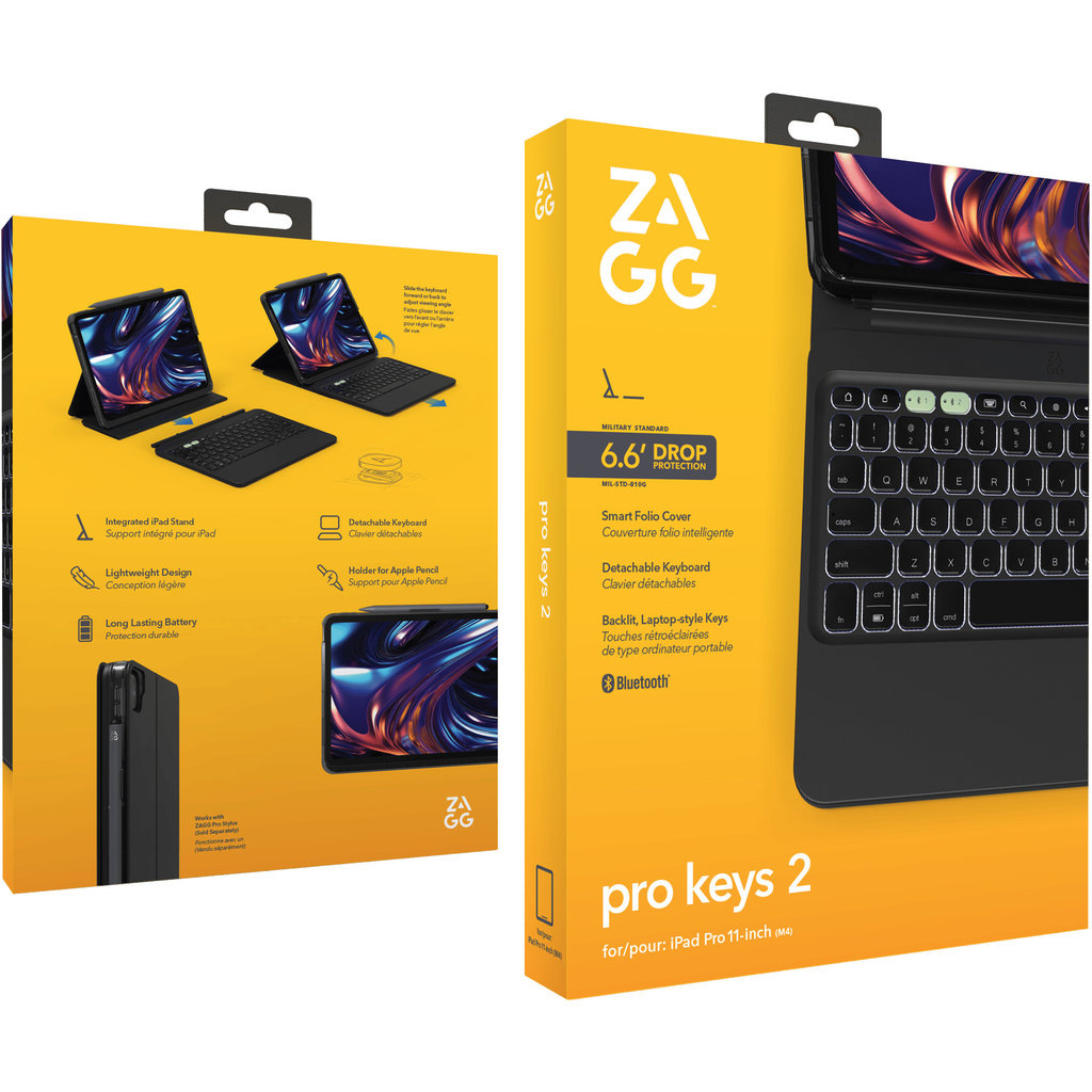 ZAGG ZAGG Pro Keys 2 Toetsenbordhoes iPad Pro 11 (2024) - Zwart