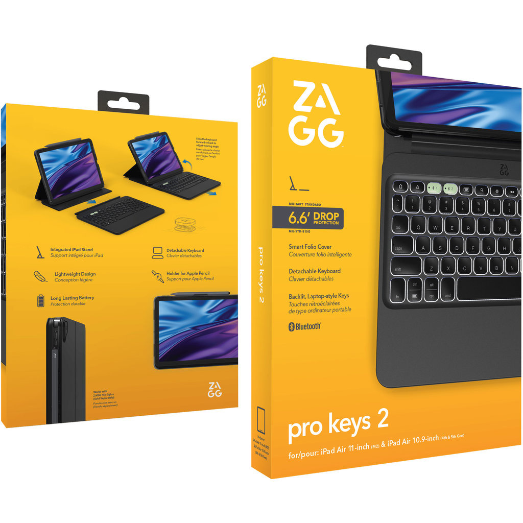 ZAGG ZAGG Pro Keys 2 Toetsenbordhoes iPad Air 11 (2024) - Zwart
