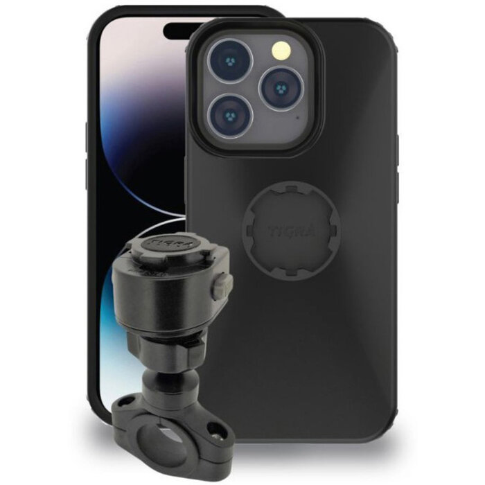 Tigra Tigra MountCase 2 Motorcycle Kit - Beschermhoes met Motorhouder voor Apple iPhone 15 Pro en 14 Pro