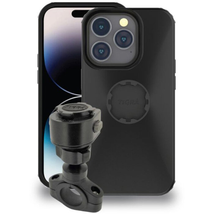 Tigra Tigra MountCase 2 Motorcycle Kit voor Apple iPhone 15 Pro Max & 14 Pro Max - Stuurhouder