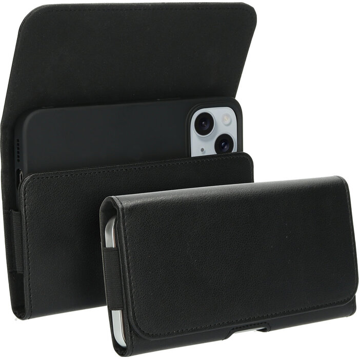 Mobiparts Mobiparts Classic Belt Case Maat L - Zwarte Riemtas voor Smartphones