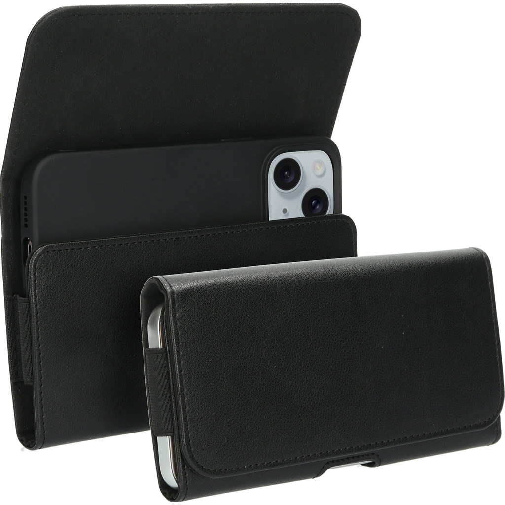Mobiparts Mobiparts Classic Belt Case Maat L - Zwarte Riemtas voor Smartphones