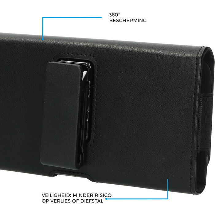 Mobiparts Mobiparts Classic Belt Case Maat L - Zwarte Riemtas voor Smartphones