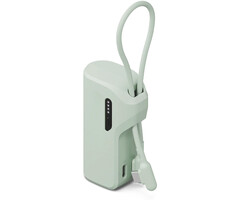 Cygnett Cygnett Thumboost 5K Powerbank - 5000mAh met Geïntegreerde USB-C Kabel - Mint