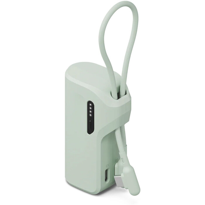 Cygnett Cygnett Thumboost 5K Powerbank with semi-integrated USB-C Cable Mint
