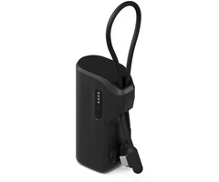 Cygnett Cygnett Thumboost 5K Powerbank - 5000mAh met Geïntegreerde USB-C Kabel - Zwart