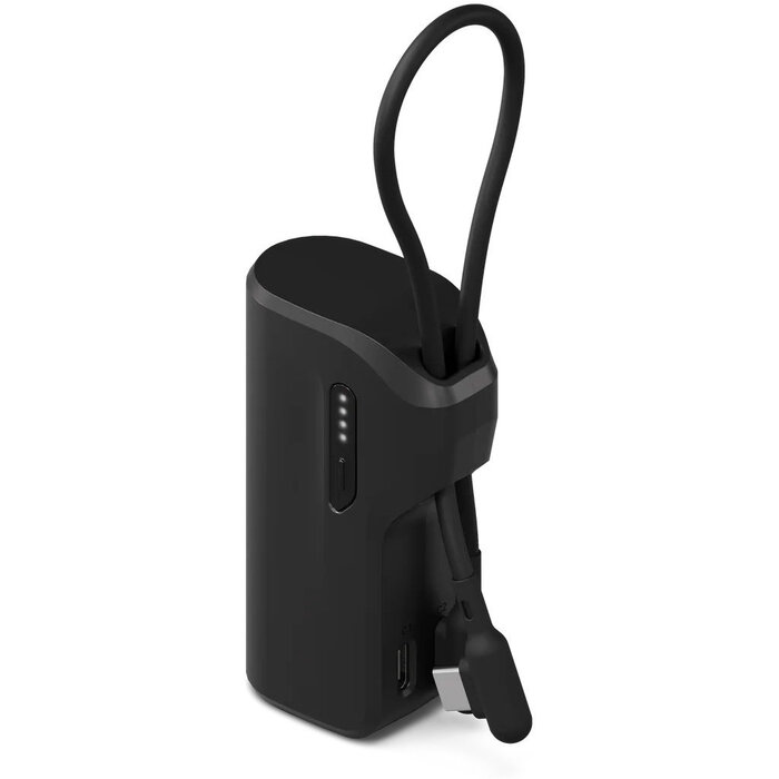 Cygnett Cygnett Thumboost 5K Powerbank with semi-integrated USB-C Cable Black