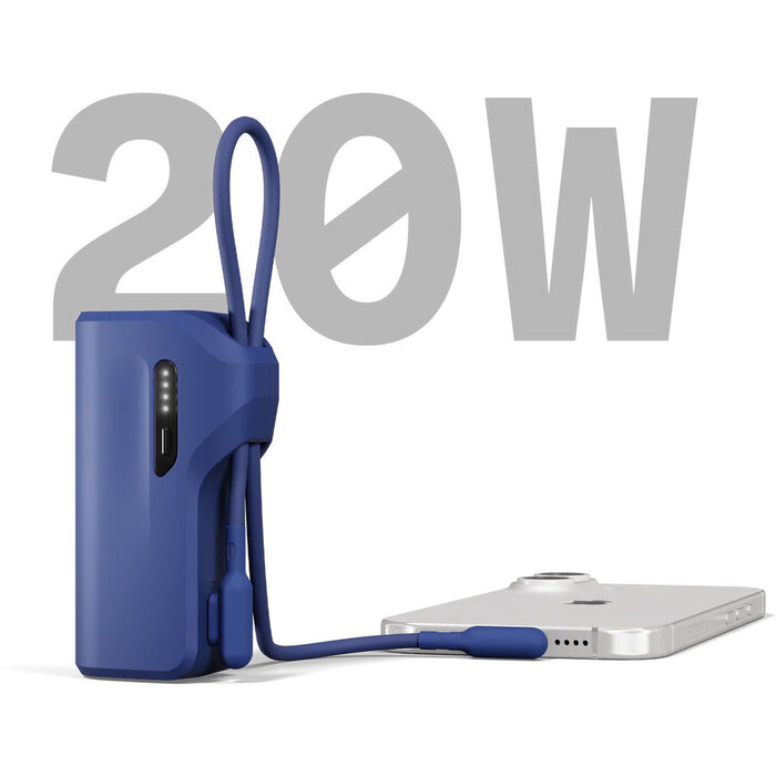 Cygnett Cygnett Thumboost 5K Powerbank with semi-integrated USB-C Cable Neon Dusk
