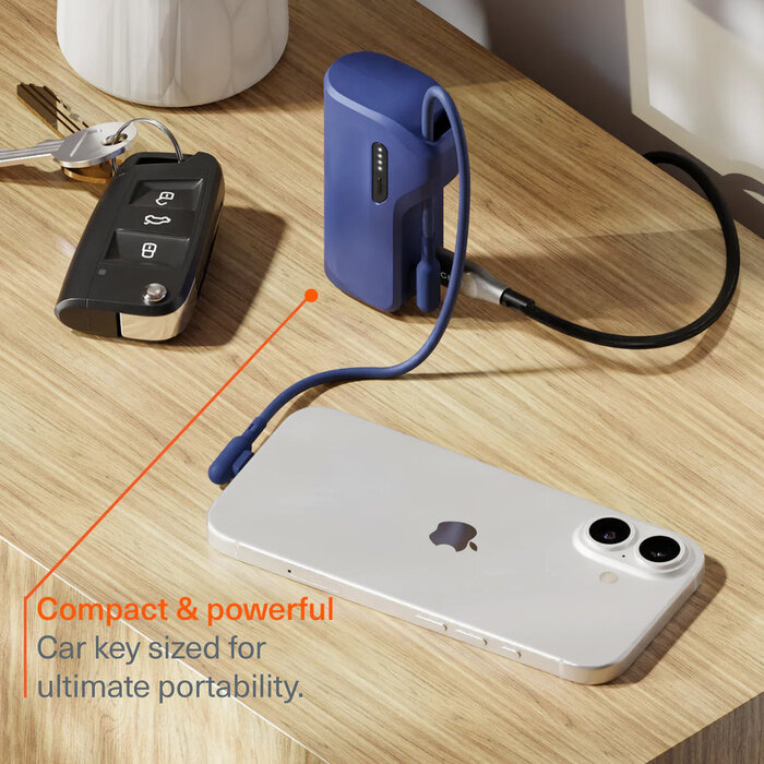 Cygnett Cygnett Thumboost 5K Powerbank with semi-integrated USB-C Cable Neon Dusk
