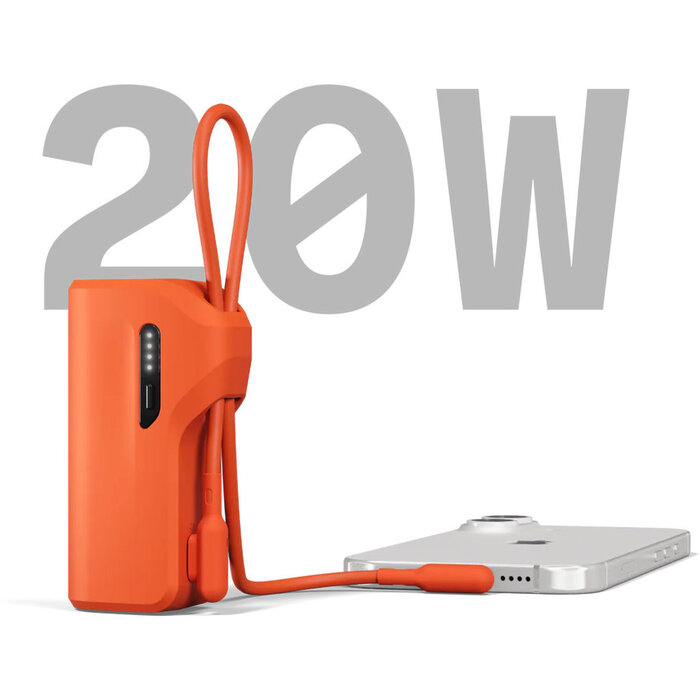 Cygnett Cygnett Thumboost 5K Powerbank with semi-integrated USB-C Cable Active Sunrise