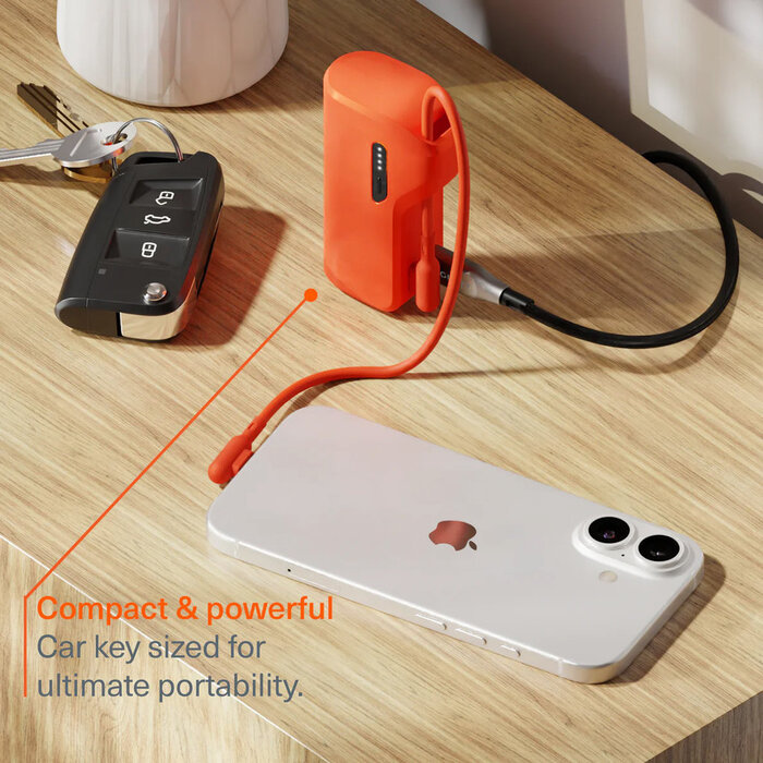 Cygnett Cygnett Thumboost 5K Powerbank with semi-integrated USB-C Cable Active Sunrise