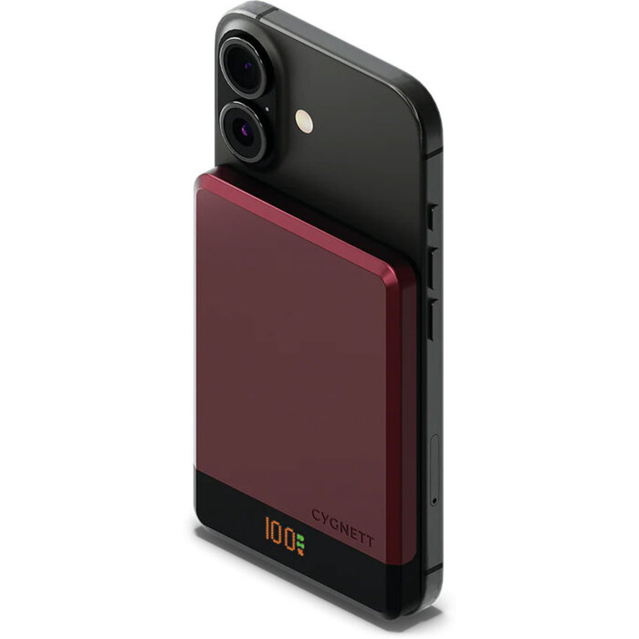 Cygnett Cygnett MagSlim 5.000mAh Draadloze MagSafe Powerbank - Cherry