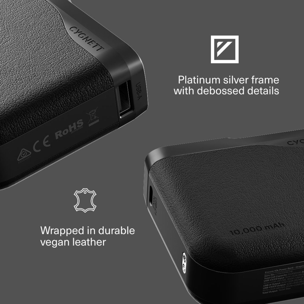 Cygnett Cygnett Encore 10.000 mAh Power Bank 45W - Graphite