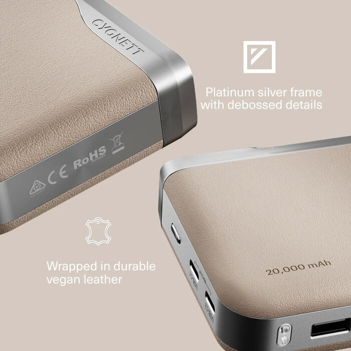 Cygnett Cygnett Encore 20.000 mAh Powerbank - 65W Snellader - Ivoor