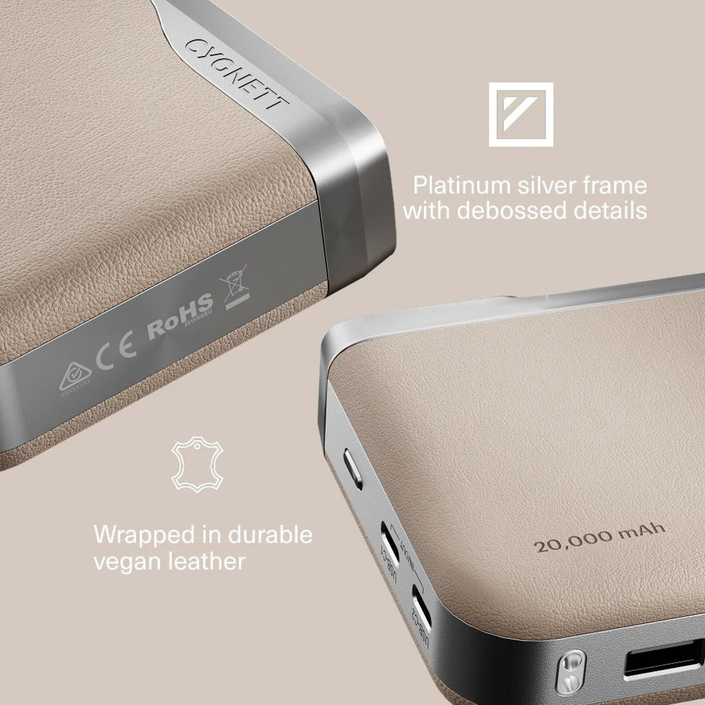 Cygnett Cygnett Encore 20.000 mAh Powerbank - 65W Snellader - Ivoor