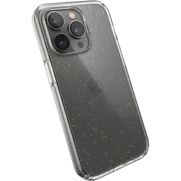 Speck Speck Presidio Perfect Clear Glitter Apple iPhone 14 Pro Clear / Gold Glitter - with Microban