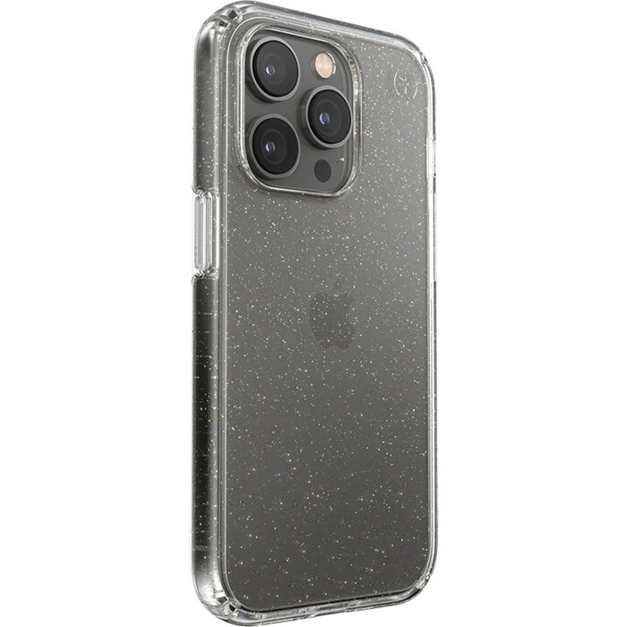 Speck Speck Presidio Perfect Clear Glitter Apple iPhone 14 Pro Clear / Gold Glitter - with Microban