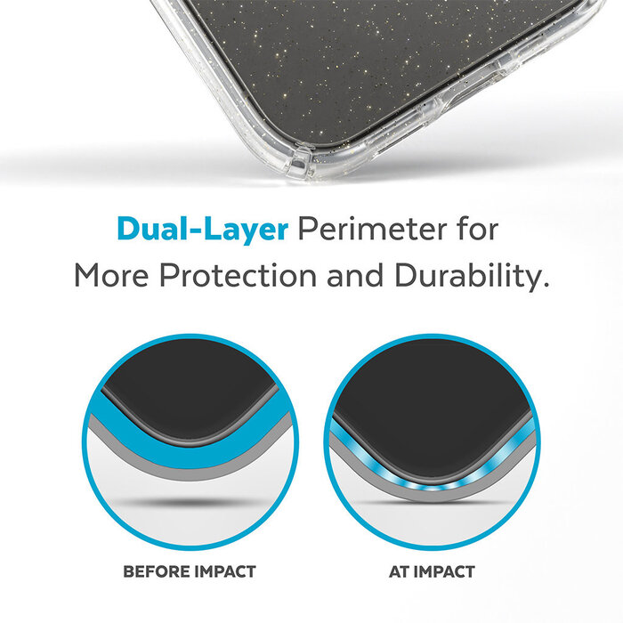 Speck Speck Presidio Perfect Clear Glitter Hoesje voor Apple iPhone 14 Pro - Transparant/Goud