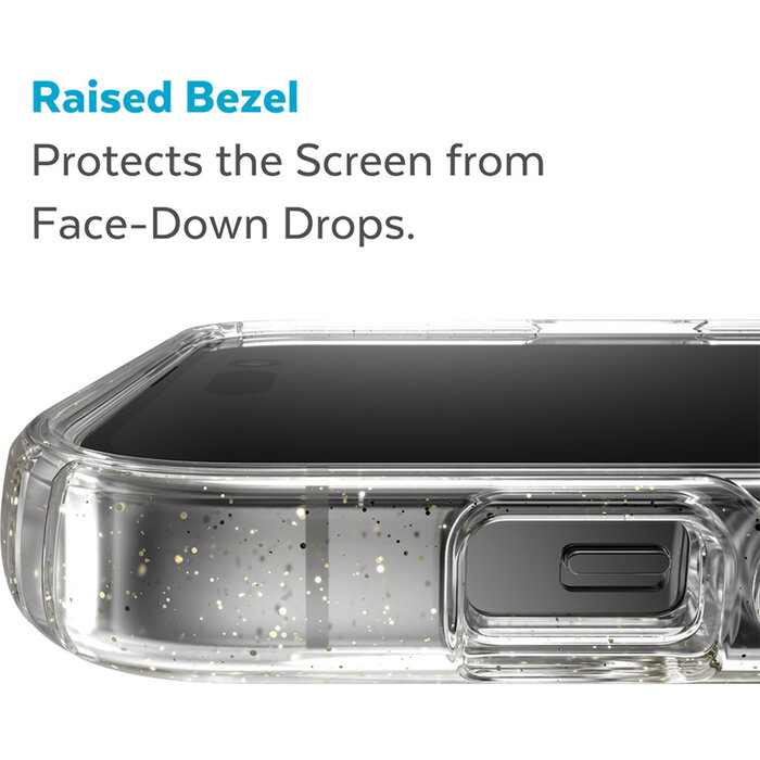 Speck Speck Presidio Perfect Clear Glitter Apple iPhone 14 Pro Clear / Gold Glitter - with Microban