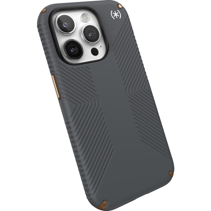 Speck Speck Presidio2 Grip Case voor Apple iPhone 15 Pro - Charcoal Grey met Microban