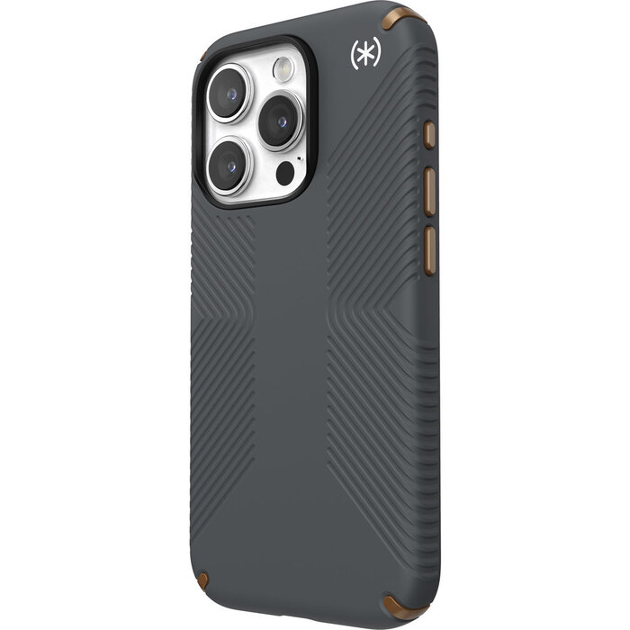 Speck Speck Presidio2 Grip Case voor Apple iPhone 15 Pro - Charcoal Grey met Microban