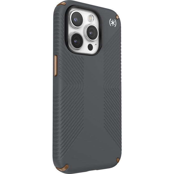 Speck Speck Presidio2 Grip Case voor Apple iPhone 15 Pro - Charcoal Grey met Microban