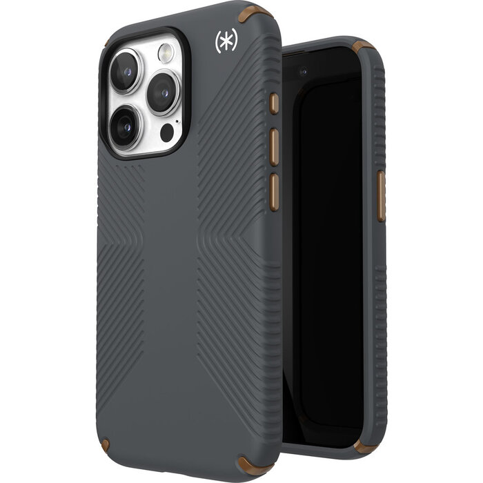 Speck Speck Presidio2 Grip Case voor Apple iPhone 15 Pro - Charcoal Grey met Microban