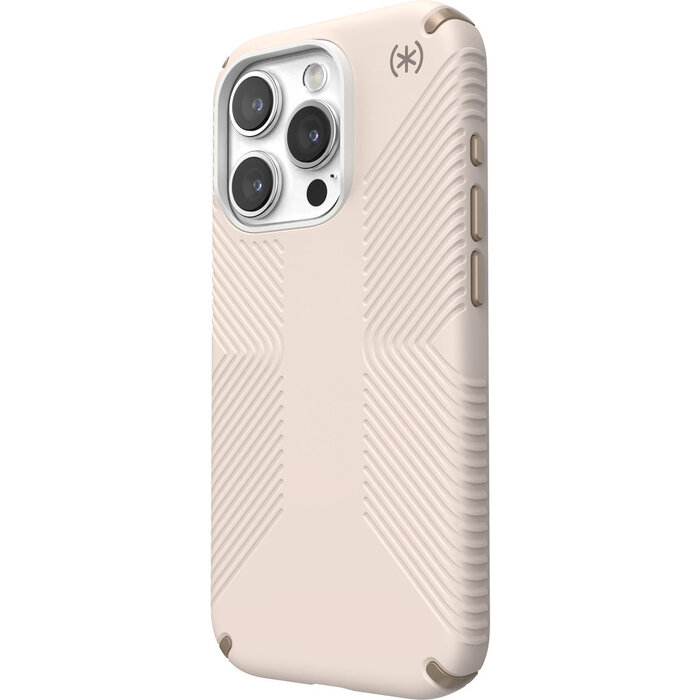 Speck Speck Presidio2 Grip voor Apple iPhone 15 Pro - Bleached Bone - Met Microban
