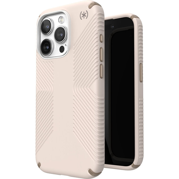 Speck Speck Presidio2 Grip voor Apple iPhone 15 Pro - Bleached Bone - Met Microban