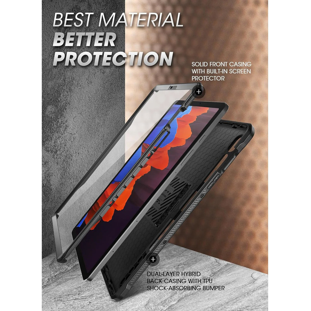 Supcase Supcase Unicorn Beetle Pro Hoes voor Galaxy Tab S9 / S8 / S7 - Zwart