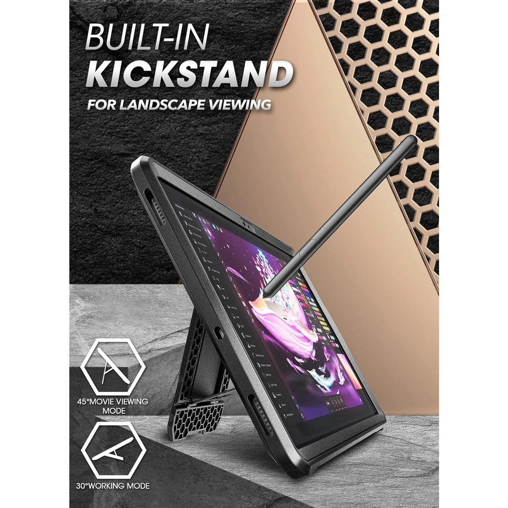 Supcase Supcase Unicorn Beetle Pro Hoes voor Galaxy Tab S9 / S8 / S7 - Zwart