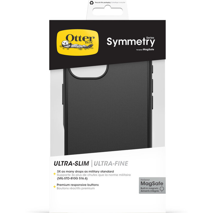 Otterbox OtterBox Symmetry Series Case voor Apple iPhone 16 - MagSafe Geschikt - Zwart