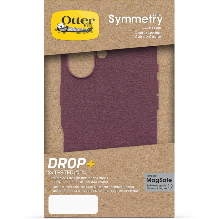 Otterbox OtterBox Symmetry Series Cactus Leather Case voor Apple iPhone 16 - Maroon Bells