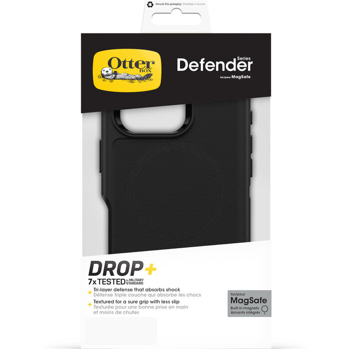 Otterbox OtterBox Defender MagSafe Case voor Apple iPhone 16 Pro - Zwart - Valbestendige Hoes