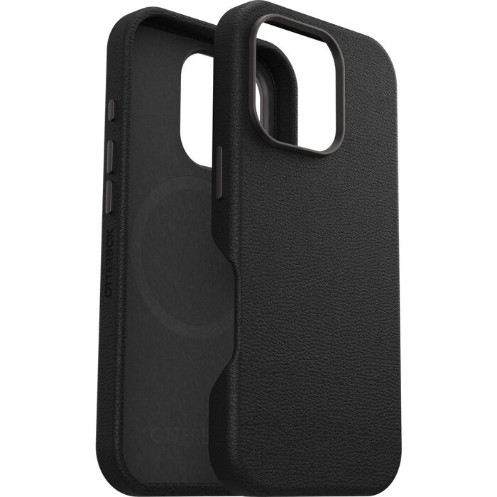 Otterbox OtterBox Symmetry Series Cactus Leather MagSafe Case voor Apple iPhone 16 Pro - Noir Ash