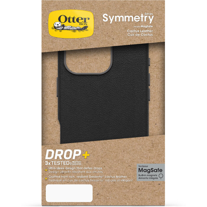 Otterbox OtterBox Symmetry Series Cactus Leather MagSafe Case voor Apple iPhone 16 Pro - Noir Ash