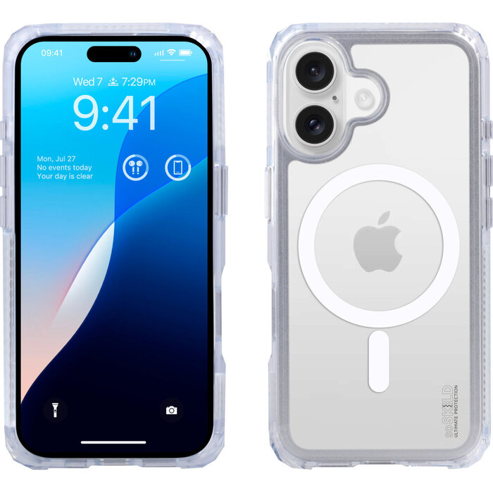 SoSkild SoSkild Defend MagSafe Case voor Apple iPhone 16 - Transparant - Schokbestendig