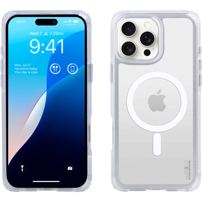 SoSkild SoSkild Defend Case voor iPhone 16 Pro Max - MagSafe - Transparant - Schokabsorberend