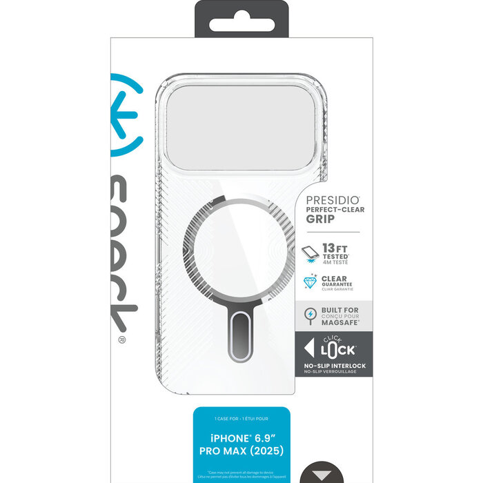 Speck Speck Presidio Perfect-Clear Grip Hoes voor iPhone 17 Pro Max - Transparant