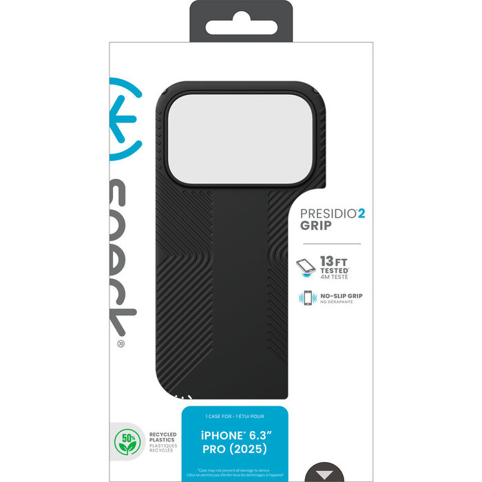Speck Speck Presidio2 Grip Hoesje voor Apple iPhone 17 Pro - Zwart met Microban