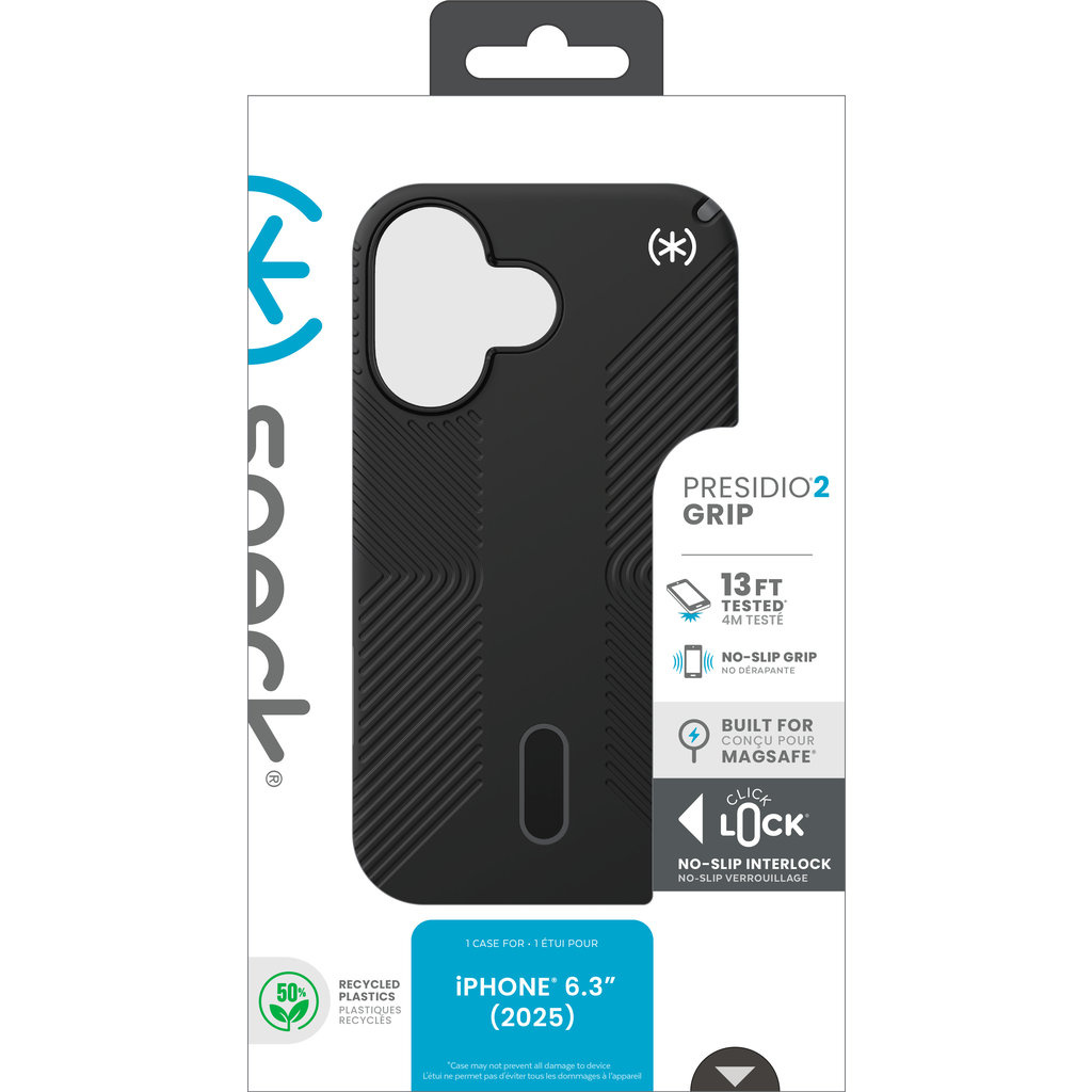 Speck Speck Presidio2 Grip MagSafe Hoesje voor iPhone 17 - Zwart