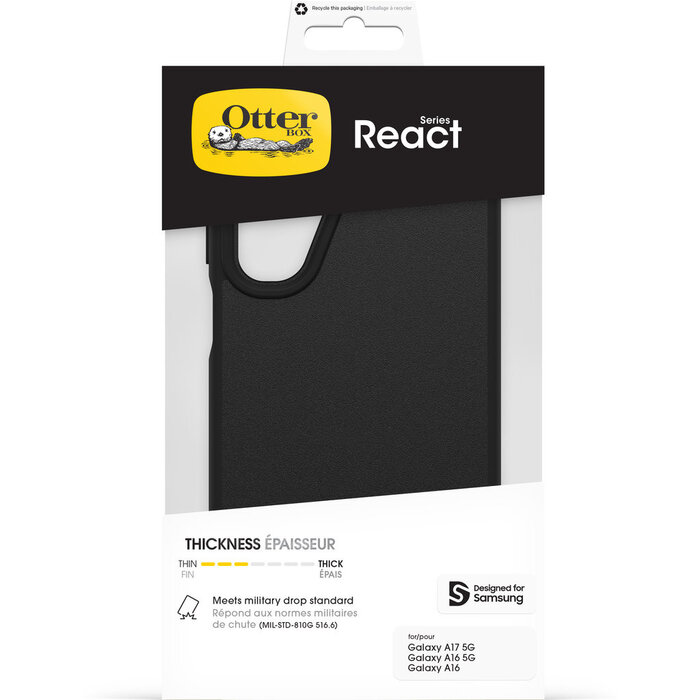 Otterbox OtterBox React Case voor Samsung Galaxy A17 / A16 - Schokbestendig hoesje - Zwart