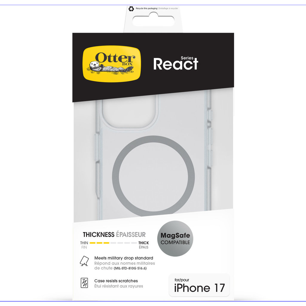 Otterbox OtterBox React MagSafe Hoesje voor iPhone 17 - Transparant