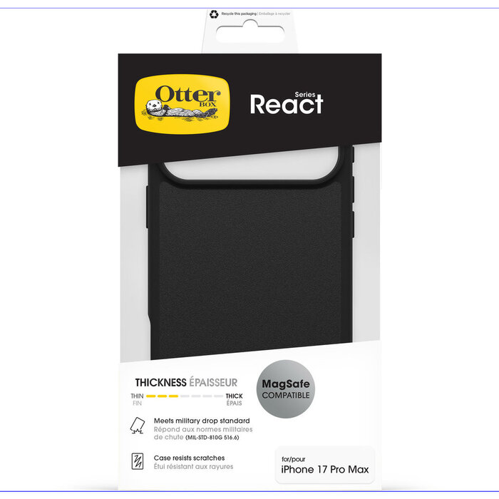 Otterbox OtterBox React MagSafe Case voor Apple iPhone 17 Pro Max - Zwart