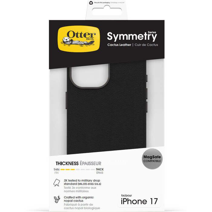 Otterbox OtterBox Symmetry Series Cactus Leather Case voor Apple iPhone 17 - Zwart