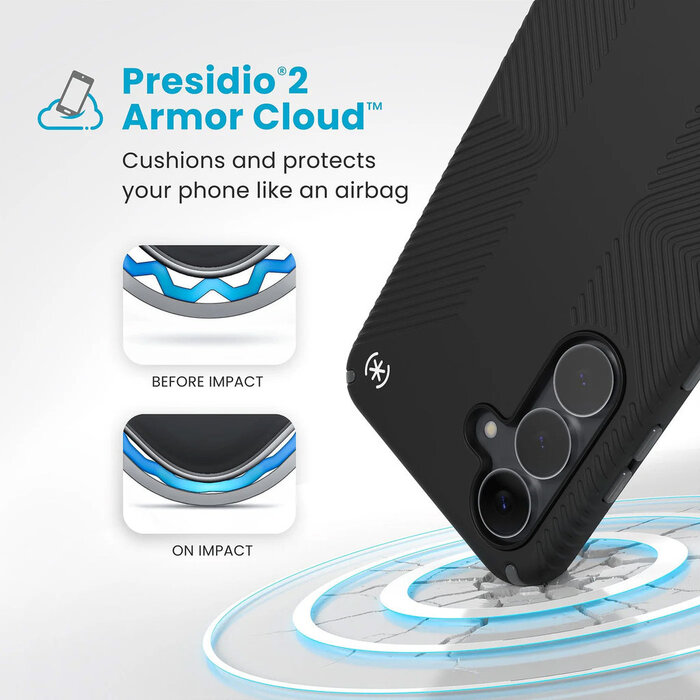 Speck Speck Presidio2 Grip + Magnet Case voor Samsung Galaxy S25 FE - Zwart